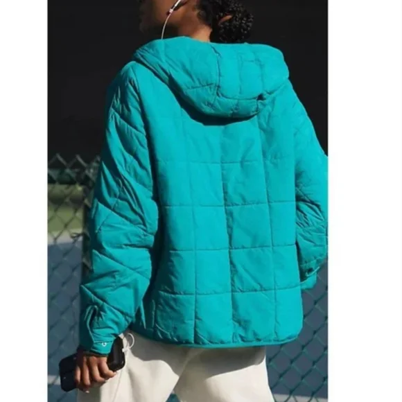 Free People Movement Pippa Packable Pullover Puffer Jacket Teal Coat - Picture 5 of 11